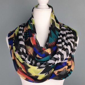 Olsenboye Multi-Colored Aztec Infinity Scarf